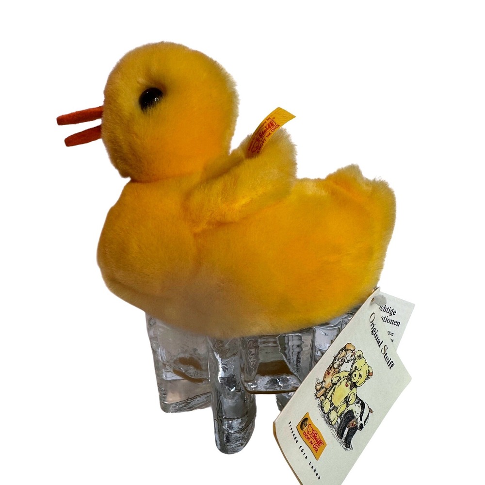 Vintage Steiff Duck Yellow Plush With Ear Button & All Tags